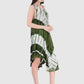 Women Dress Light Green Rayon Sleeveless Ombre Dye Asymmetric