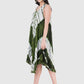 Women Dress Light Green Rayon Sleeveless Ombre Dye Asymmetric