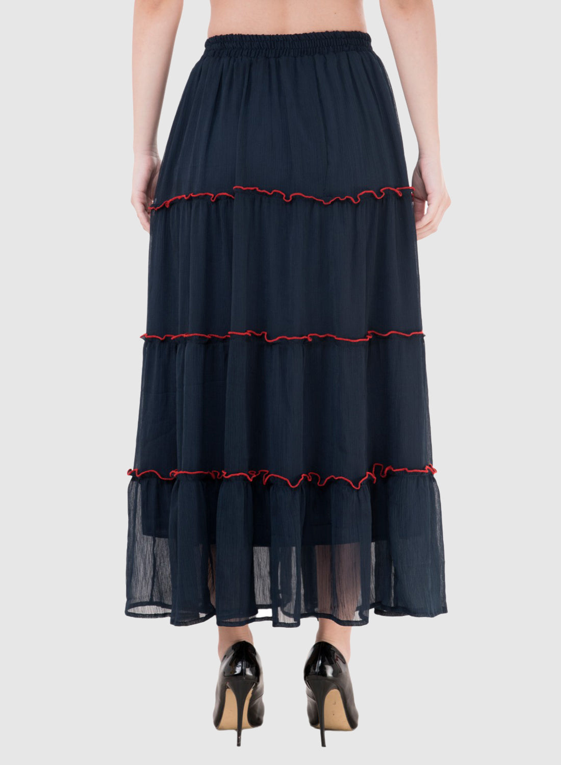 Women Skirt Navy Blue Regular Fit And Flare