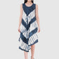 Women Dress White Blue Navy Rayon Sleeveless Ombre Dye Asymmetric