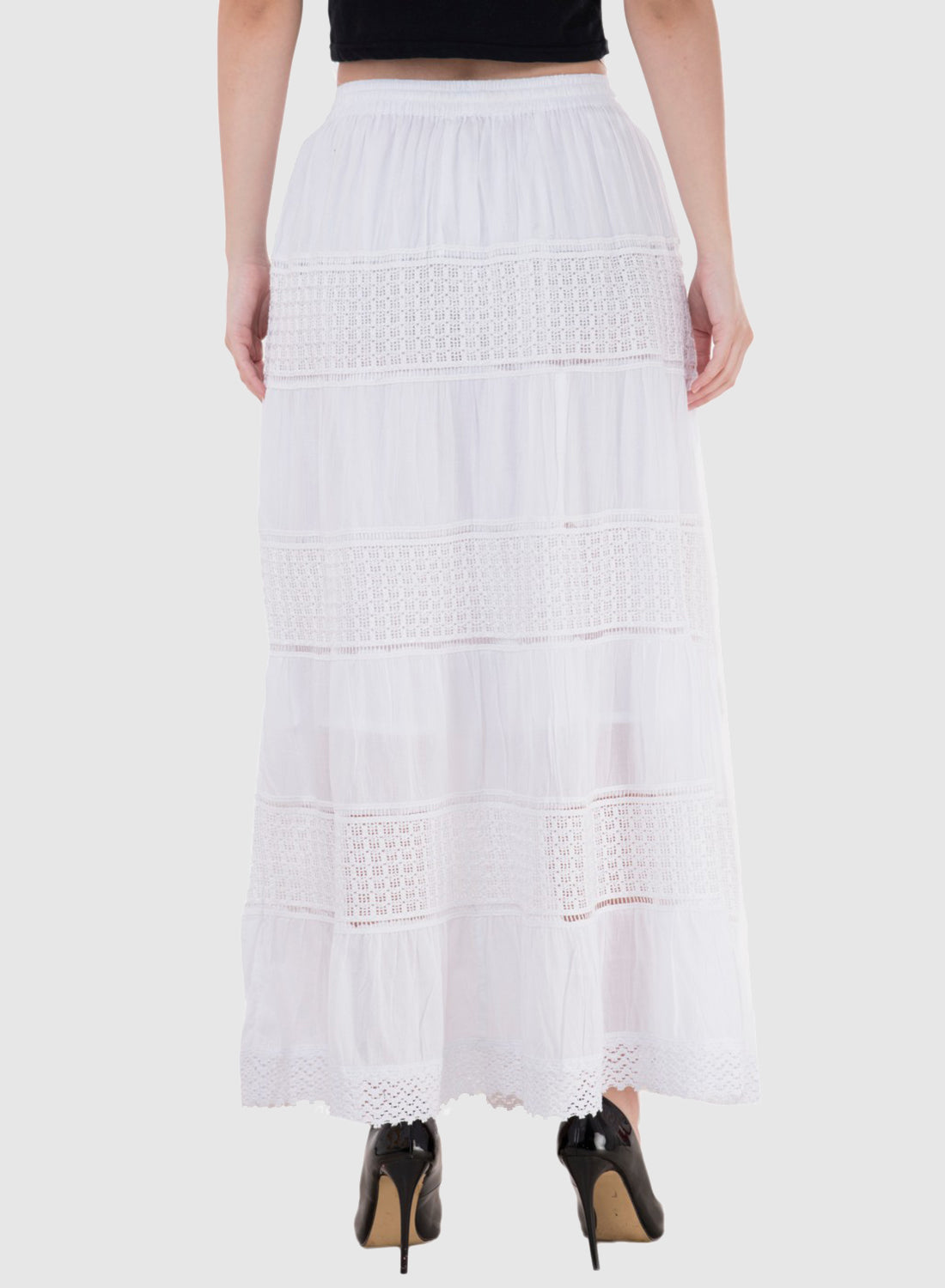 Women Skirt White Regular Fit And Flare