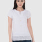 Women Top White Rayon With Less