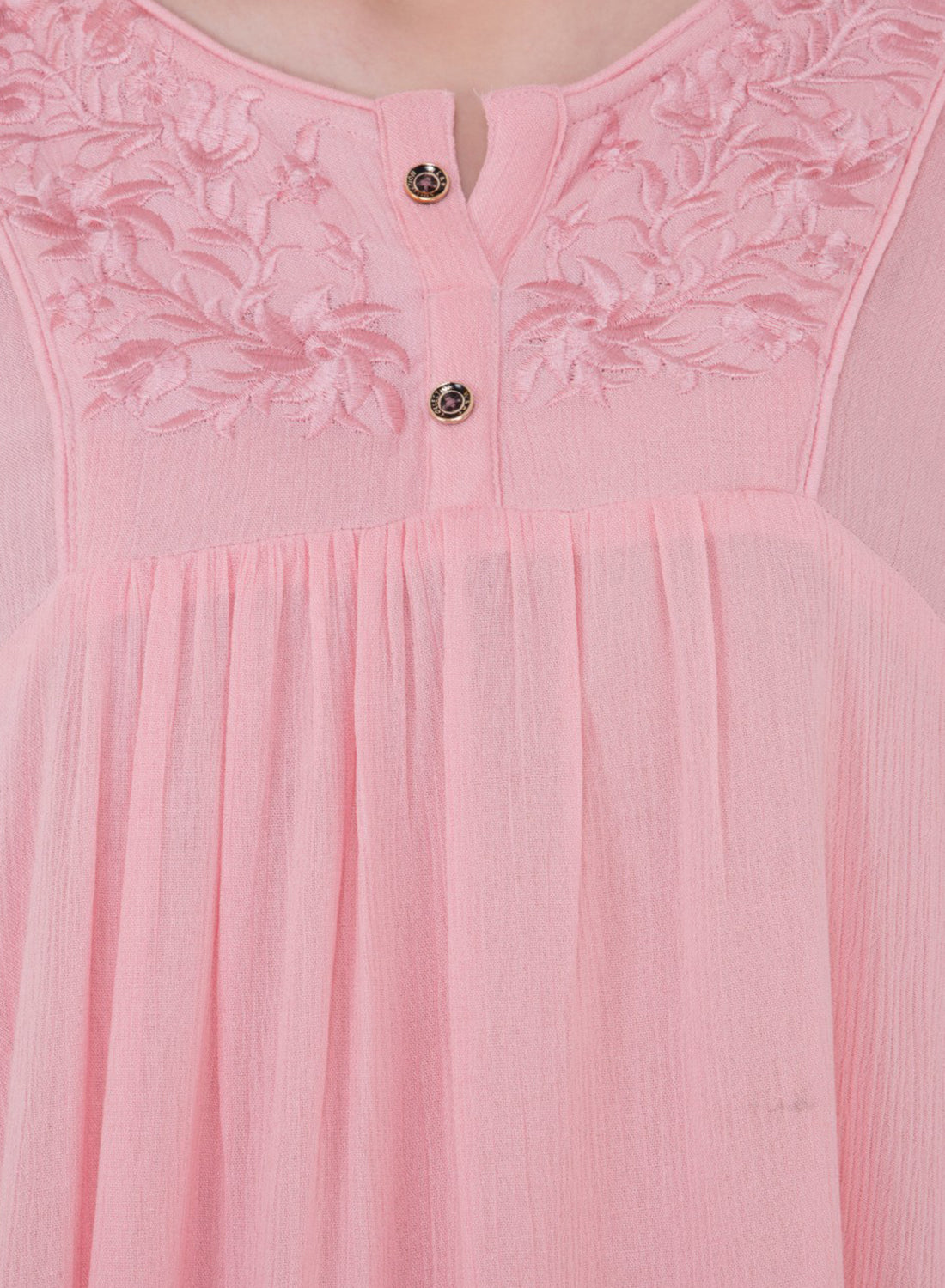 Women Top Baby Pink Fabric Rayon