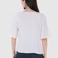 Women Top White Rayon Casual Bell Sleeve Solid