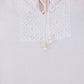 Women Top White Rayon Casual Bell Sleeve Solid