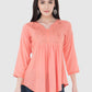 Women Top Pich Rayon Casual Regular Fit and Flare 3/4 Sleeve