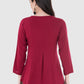 Women Top Maroon Rayon Casual Regular Fit and Flare 3/4 Sleeve