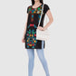 Women Top Black Rayon Tunic Casual Regular Fit Half Sleeves