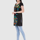 Women Top Black Rayon Tunic Casual Regular Fit Half Sleeves