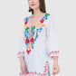Women Top White Rayon Casual Regular Fit 3/4 Sleeve