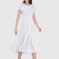 Women Dress White Aline Rayon Midi