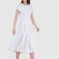 Women Dress White Aline Rayon Midi