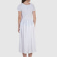 Women Dress White Aline Rayon Midi