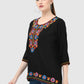 Women Top Black Casual Regular Fit 3/4 Sleeve