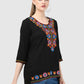 Women Top Black Casual Regular Fit 3/4 Sleeve