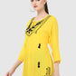 Women Top Yellow Casual Regular Fit and Flare 3/4 Sleeve