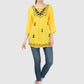 Women Top Yellow Casual Regular Fit and Flare 3/4 Sleeve