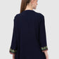 Women Top Blue Party Wear Casual Sleeve Embroidery Work