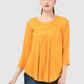 Women Top Yellow Regular Fit and Flare 3/4 Sleeve