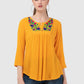 Women Top Yellow Regular Fit and Flare 3/4 Sleeve