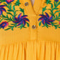 Women Top Yellow Regular Fit and Flare 3/4 Sleeve