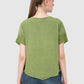 Women Top Green Regular Fit Half Sleeve Embroidery Work