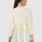 Women Top White Regular Fit and Flare 3/4 Sleeve Embroidery Work