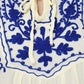Women Top White Regular Fit and Flare 3/4 Sleeve Embroidery Work