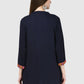 Women Top Blue Casual Regular Fit 3/4 Sleeve Embroidery Work