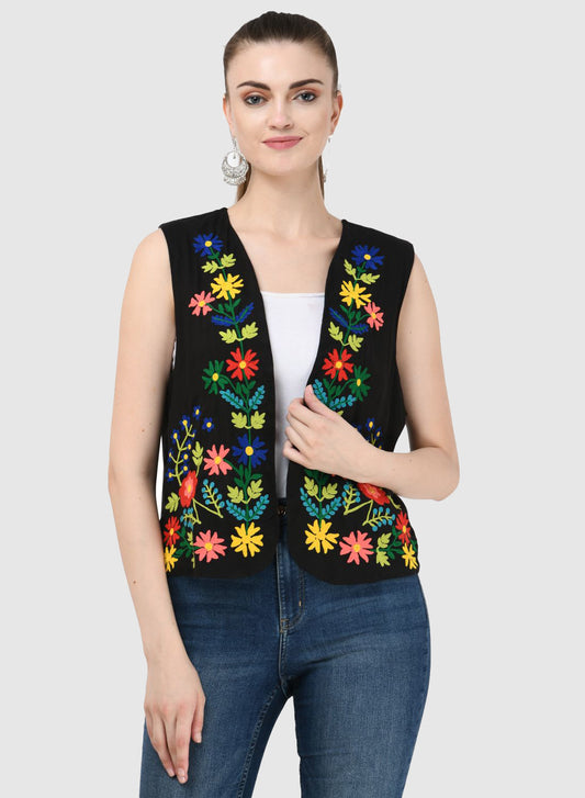 Women Vest Sleeveless Embroidery Work