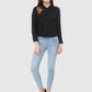 Women Top Brown Casual Regular Fit Full Sleeve Embroidery Work