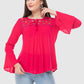 Women Top Rani Casual Regular Fit Bell Sleeve Embroidery Work