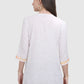 Women Top White Casual Regular Fit 3/4 Sleeve Embroidery Work