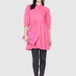 Women Top Pink Casual Regular Fit and Flare 3/4 Sleeve
