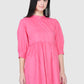 Women Top Pink Casual Regular Fit and Flare 3/4 Sleeve