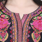Women Top Navy Blue Party Wear Fit and Flare 3/4 Sleeve