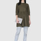 Women Top Mehandi Green Casual Regular Fit and Flare 3/4 Sleeve