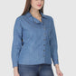 Women Shirt Regular Fit Solid Denim