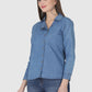 Women Shirt Regular Fit Solid Denim