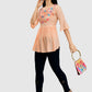 Women Top Pich Casual Regular Bell Sleeve