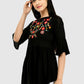Women Top Black Casual Regular Bell Sleeve