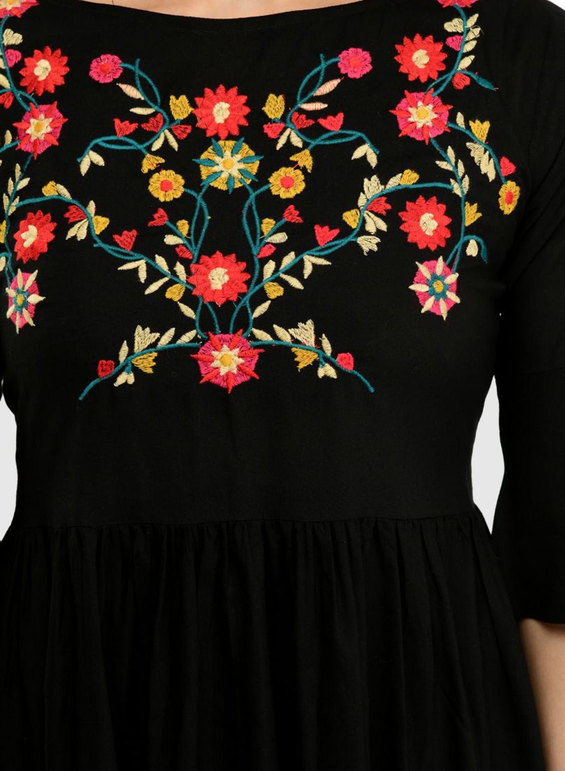 Women Top Black Casual Regular Bell Sleeve