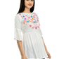Women Top White Casual Regular Bell Sleeve