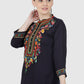 Women Top Navy Blue Party Wear 3/4 Sleeve