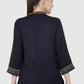 Women Top Navy Blue Party Wear 3/4 Sleeve