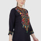 Women Top Navy Blue Party Wear 3/4 Sleeve