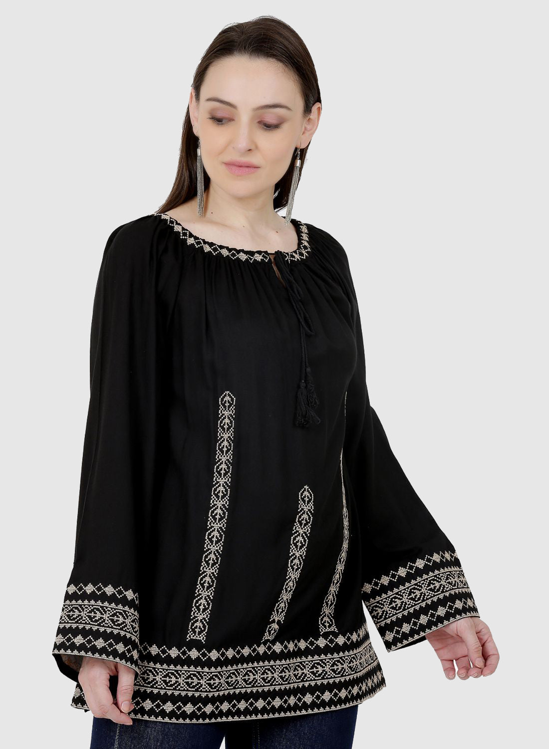 Women Top Black Casual Regular Sleeve