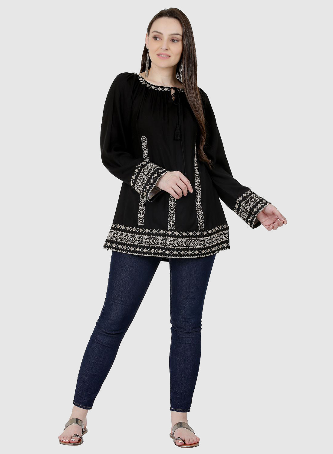 Women Top Black Casual Regular Sleeve