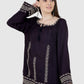 Women Top Navy Blue Casual Regular Sleeve