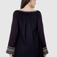 Women Top Navy Blue Casual Regular Sleeve